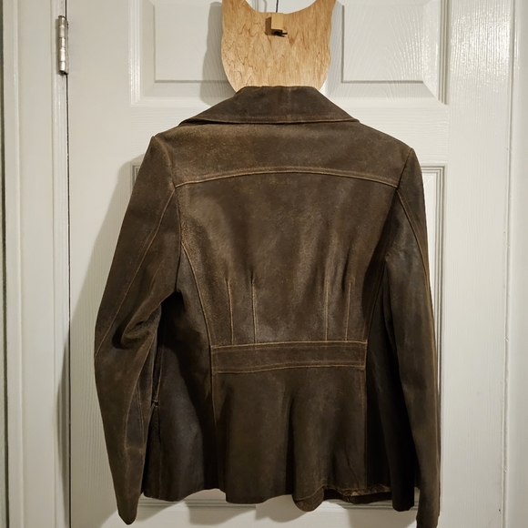 Guess Distressed Leather Jacket - Picture 2 of 4